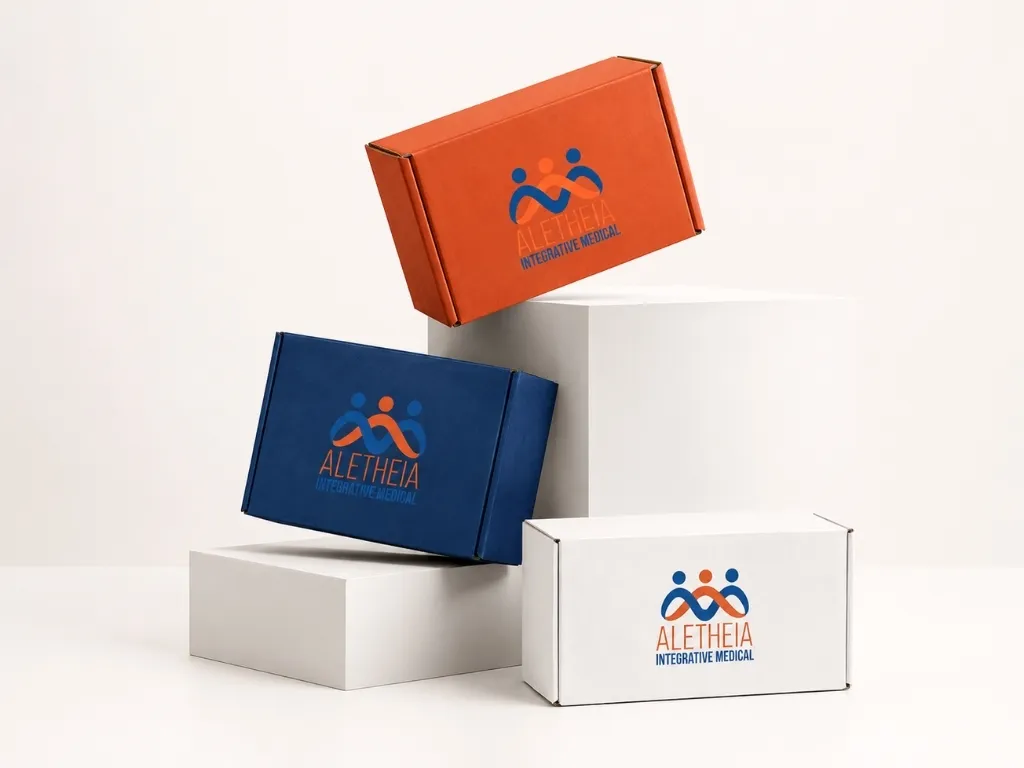 Aletheia Integrative Medical branded product packaging box